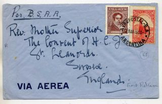 Argentina 1946 Bsaa Airmail Cover To Uk Carried First Return Commercial Flight