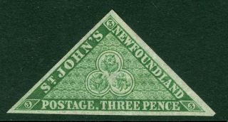 Sg 11 Newfoundland 3d Green A Fine Mounted Example With Large Margins.
