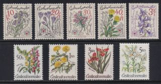 Czechoslovakia Scott 2227 - 2231 & 2779 - 2782 1979/1990 Xf Mnh Flower Topical Sets