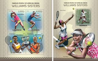 Tennis Serena Venus Williams Sisters Sports Uganda Mnh Stamp Set