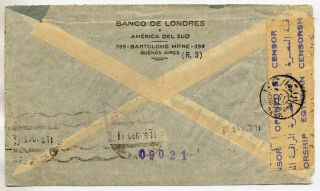 ARGENTINA 1945 CENSORED 1.  70P PANAGRA AIRMAIL COVER FROM BUENOS AIRES TO TURKEY 2