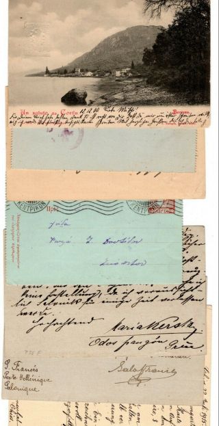 1891 - 1915 Greece Postal Stationery x 7 / All / 4 x Uprated. 2