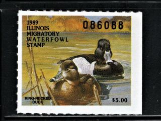 Hick Girl Stamp - Mnh.  U.  S.  1989 State Duck Stamp Sc Il15 Illinois Q1537