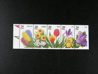 Us Scott 2764a Booklet Pane 5 Stamps 29c Flowers Never Folded S147