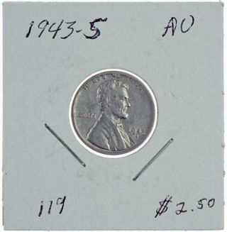 1943 - S 1c United States Lincoln Steel Wheat Cent Penny - San Francisco