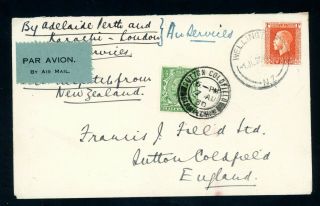 Zealand To London Air Mail Service Flight Cover 1930 (s108)