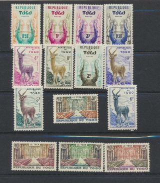 Togo (french) 1959 Pictorial Complete Nh Set Of 14 Stamps 350 - 363 Animals