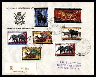 Burundi Animal Issues 1962 Registered First Day Cover To 20 Franc Panther