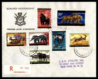 Burundi Animal Issues 1962 Registered First Day Cover To 50 Franc Lion