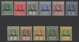 Barbuda Sg1/11 1922 Definitive Set Mtd