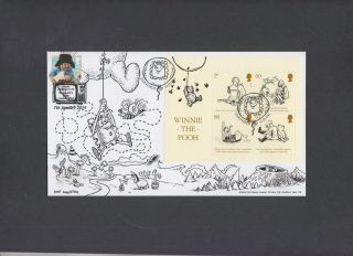 2010 Winnie The Pooh M/s Phil Stamp Covers Black & White Official Fdc.  1 Of 20