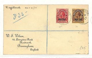 Ab333 British 1917 Turks & Caicos Cover Birmingham {samwells - Covers}pts