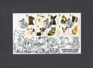 2010 Battersea Dogs & Cats Phil Stamp Covers Black & White Official Fdc.  1 Of 20
