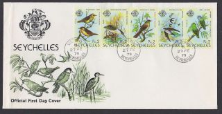 Seychelles 1979 Fdc Full Set Birds Heron Bulbul Cave Swiftlet Lovebird Passerine