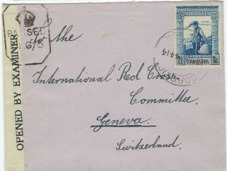 Portuguese India 1944 Censor Cover To Red Cross Switzerland