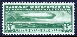 Usa — Scott C13 — 65¢ Zeppelin — Mh — Thin On Hinge— Scv $180