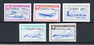 Guernsey - Alderney Europa 1966 Set U/m Imperf In Alternative Values/colours Etc