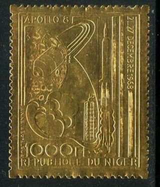 Niger 1969 1000f Apollo 8 Gold Foil Sc C111 Nh