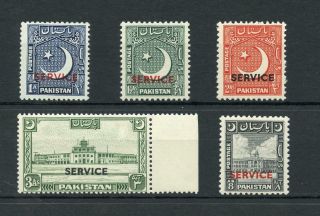 Pakistan 1949 Official Set Sgo27/31 Mnh