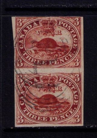 Canada 1852 - 57 / Sg 8 Vertical Pair / Certified / Cv: $600.  00
