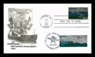 Us Cover Saint Lawrence Seaway Joint Issue Canada Fdc Combo Artmaster Cachet