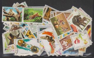 A5804: (165) Modern Rwanda Stamps,  Large; Better