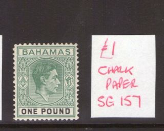Bahamas George Vi Sg157 £1 Chalky,  Multi - Coloured,  Fresh 1938 Single Hinged