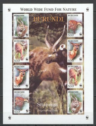 Bz032 Imperforate Burundi Fauna Wwf Wild Animals Kb Mnh