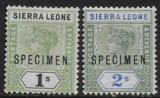 Sierra Leone Stamps 1896 Sg 50 - 51 Specimen Ung/mlh Vf