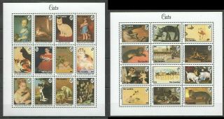 X570 Gambia Fauna Pets Cats In Art Paintings Renoir Picasso 2sh Mnh