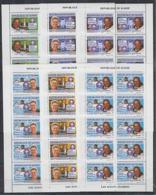 C683.  10x Guinea - Mnh - Famous People - Space - Scouts - Full Sheet