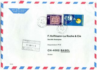 Cameroon Space - Themed Jules Verne Stamp On Cover To Switzerland