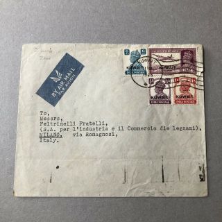 Z) Air Mail Cover Kuwait To Italy 1945? Uk India