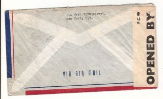 USA WW2 1941 SERVICE SUSPENDED censored Trans Atlantic Clipper Air Mail Cover 2