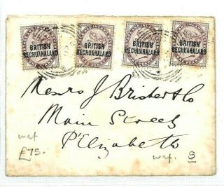 British Bechuanaland Cover 1895 1d Lilac Gb Overprints {samwells - Covers}cw7