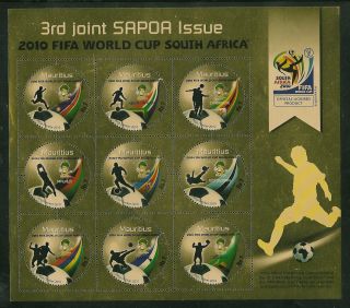 3rdjoint Sapoa - 2010 Fifa World Cup South Africasouvenir Sheetmint.  Gold Foil.  Rare