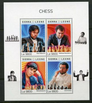 Sierra Leone 2018 Chess Nakamura Mamedyarov Aronian & Barbasa So Sheet Nh
