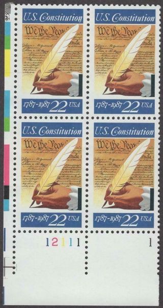 Scott 2360 - Us Plate Block Of 4 - Signing Constitution - Mnh - 1987