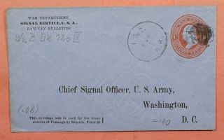 Official War Dept Signal Service Stationery T & C Rr Rpo Cancel