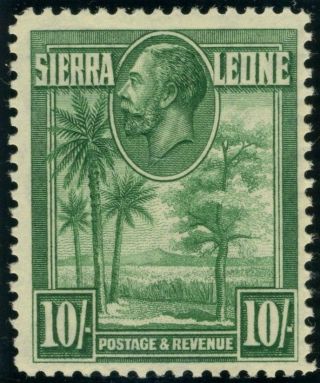 Sierra Leone - 1932 10/ - Green.  A Lightly Mounted Example Sg 166