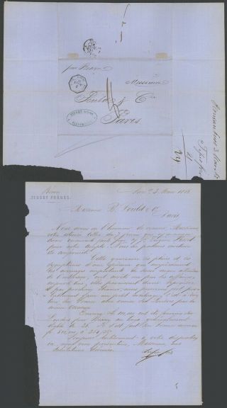 Brazil 1862 - Stampless Cover Pernambuco To Paris France - Paquebot 11111/513
