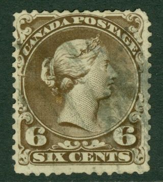 Sg 50 Canada 1868 - 90.  6 Cent,  Blackish Brown.  Fine Cat £160