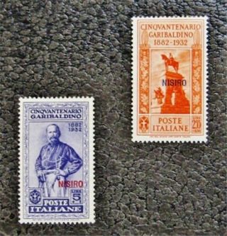 Nystamps Italy Aegean Islands Nisiro Stamp 25 26 Og H $38