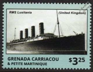 Rms Lusitania Cunard Line Ocean Liner Wwi Passenger Ship Stamp