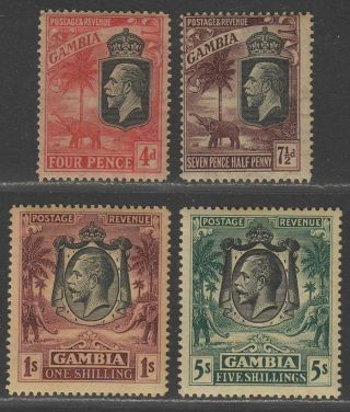 Gambia 1922 King George V Wmk Multi Crown Ca Set Sg118 - 121 Cat £120