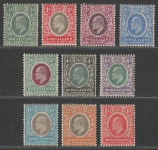 Somaliland Protectorate 1905 King Edward Vii Part Set To 12a W Some Chalky