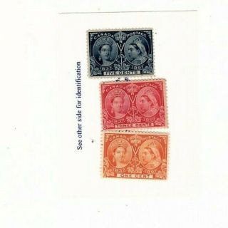 Canada 1897 Values 1 3 And 5 Cents Jubilee Mnh (mb11