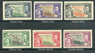 Southern Rhodesia 1937 Coronation Colour Trials Of 1d And 6d Mnh By Waterlow
