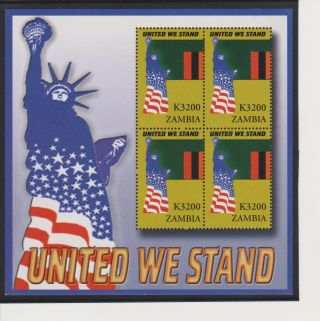 Zambia " United We Stand " Sheet Of 4 Mnh Scott 976
