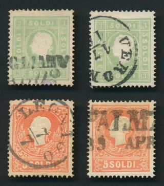 Austria Lombardy Venetia Stamps 1858 3s & 5s Issues,  Both Types,  Vfu